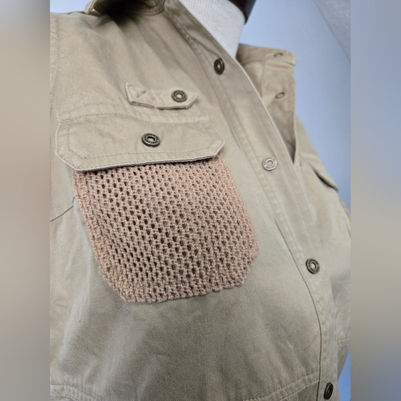 RALPH LAUREN 1967 Khaki Tan Cotton Sleeveless Button-Up Safari Vest. Size Small - Picture 2 of 12